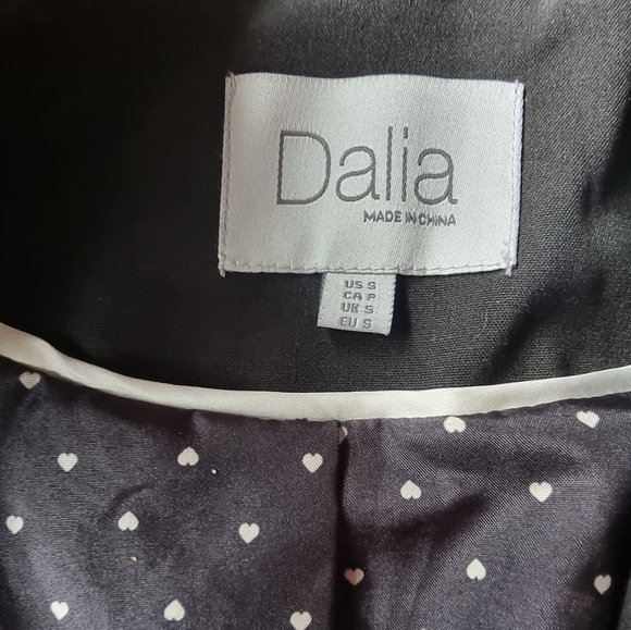 Dalia Single Breasted Heart Lined Black Blazer Jacket - Picture 8 of 12